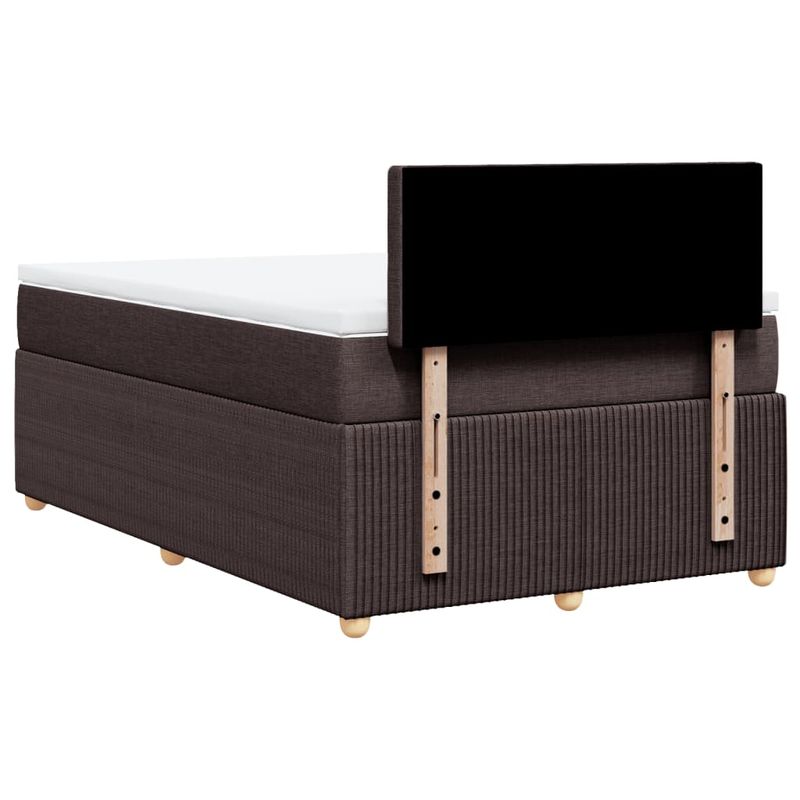 Casa si Gradina - Mobilier - Paturi si accesorii - Paturi - Pat box spring cu saltea, maro inchis, 120x200 cm, textil - Infinity.ro