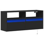 Casa si Gradina - Mobilier - Comode si corpuri - Comode - Dulap TV de perete cu lumini LED negru 100x31x45 cm - Infinity.ro