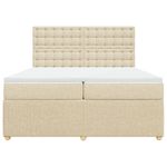 Casa si Gradina - Mobilier - Paturi si accesorii - Paturi - Pat box spring cu saltea, crem, 200x200 cm, textil - Infinity.ro