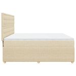 Casa si Gradina - Mobilier - Paturi si accesorii - Paturi - Pat box spring cu saltea, crem, 200x200 cm, textil - Infinity.ro