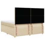 Casa si Gradina - Mobilier - Paturi si accesorii - Paturi - Pat box spring cu saltea, crem, 200x200 cm, textil - Infinity.ro