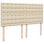 Casa si Gradina - Mobilier - Paturi si accesorii - Paturi - Pat box spring cu saltea, crem, 200x200 cm, textil - Infinity.ro