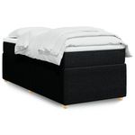 Casa si Gradina - Mobilier - Paturi si accesorii - Paturi - Pat box spring cu saltea, negru, 100x200 cm, textil - Infinity.ro