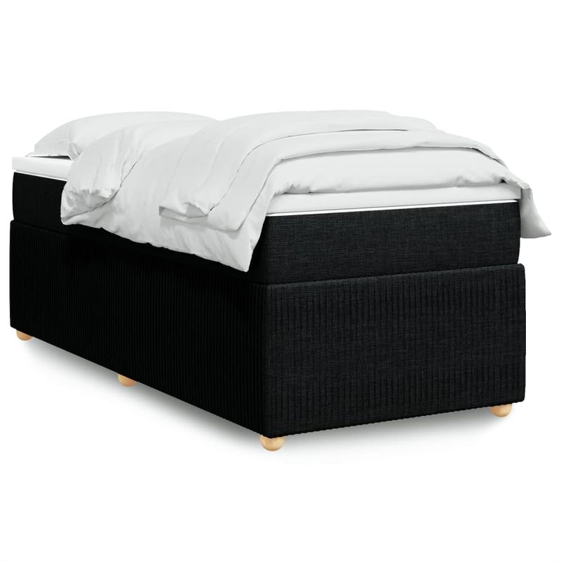 Casa si Gradina - Mobilier - Paturi si accesorii - Paturi - Pat box spring cu saltea, negru, 100x200 cm, textil - Infinity.ro