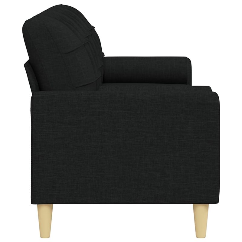 Casa si Gradina - Mobilier - Canapele si coltare - Canapele - Canapea cu 3 locuri cu pernute, negru, 210 cm, textil - Infinity.ro