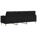 Casa si Gradina - Mobilier - Canapele si coltare - Canapele - Canapea cu 3 locuri cu pernute, negru, 210 cm, textil - Infinity.ro