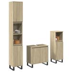 Casa si Gradina - Mobilier - Seturi de mobilier - Seturi baie - Set mobilier de baie, 3 piese, stejar sonoma, lemn prelucrat - Infinity.ro