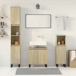 Casa si Gradina - Mobilier - Seturi de mobilier - Seturi baie - Set mobilier de baie, 3 piese, stejar sonoma, lemn prelucrat - Infinity.ro