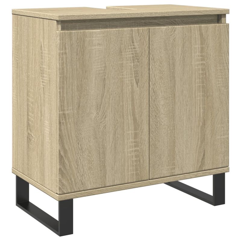Casa si Gradina - Mobilier - Seturi de mobilier - Seturi baie - Set mobilier de baie, 3 piese, stejar sonoma, lemn prelucrat - Infinity.ro