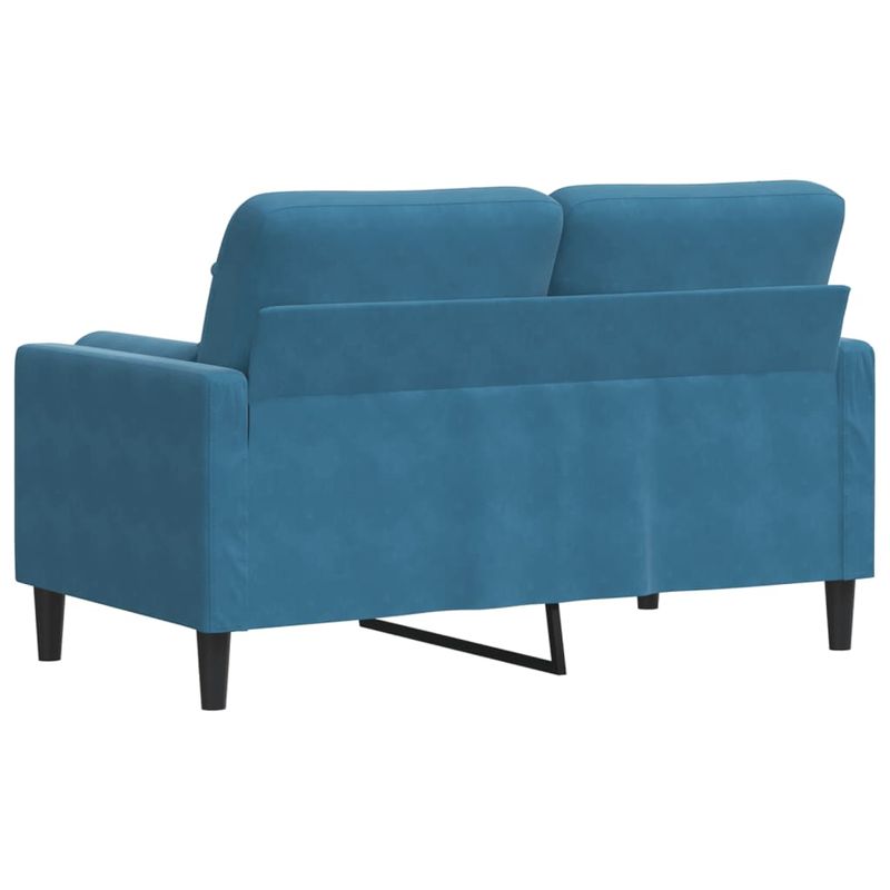 Casa si Gradina - Mobilier - Canapele si coltare - Canapele - Canapea cu 2 locuri cu pernute, albastru, 120 cm, catifea - Infinity.ro
