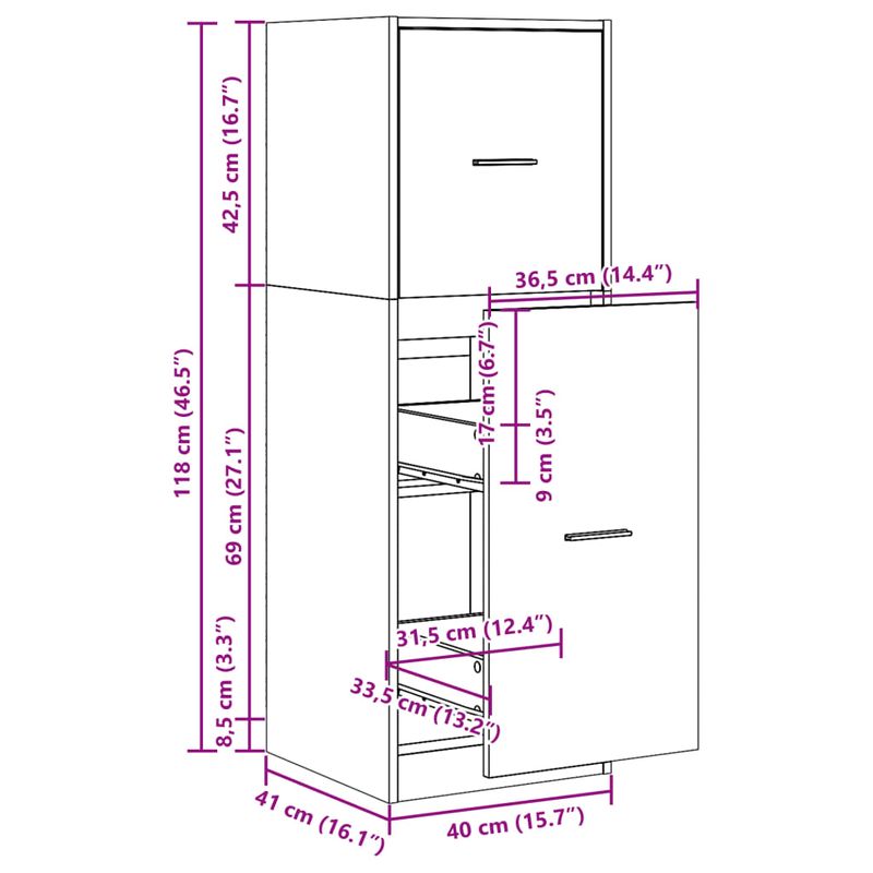 Casa si Gradina - Mobilier - Dulapuri si sifoniere - Dulapuri - Dulap de farmacie, stejar sonoma, 40x41x118 cm lemn prelucrat - Infinity.ro