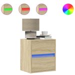 Casa si Gradina - Mobilier - Comode si corpuri - Noptiere - Noptiera montata pe perete cu lumini LED, stejar sonoma - Infinity.ro