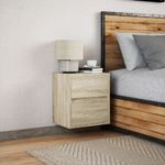 Casa si Gradina - Mobilier - Comode si corpuri - Noptiere - Noptiera montata pe perete cu lumini LED, stejar sonoma - Infinity.ro