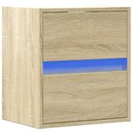 Casa si Gradina - Mobilier - Comode si corpuri - Noptiere - Noptiera montata pe perete cu lumini LED, stejar sonoma - Infinity.ro