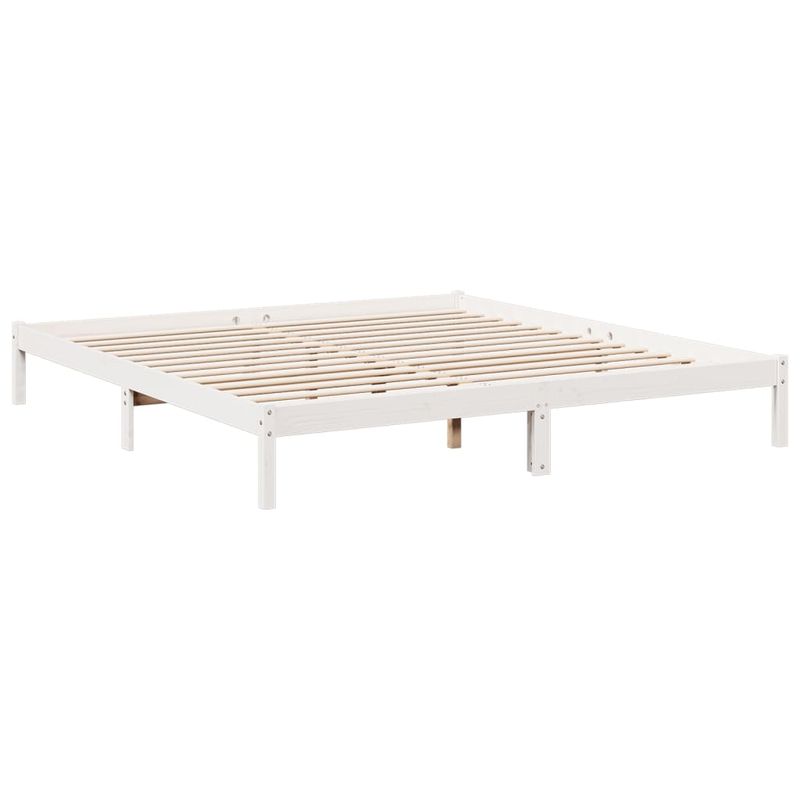 Casa si Gradina - Mobilier - Paturi si accesorii - Paturi - Cadru pat foarte lung fara saltea alb 200x220 cm lemn masiv pin - Infinity.ro