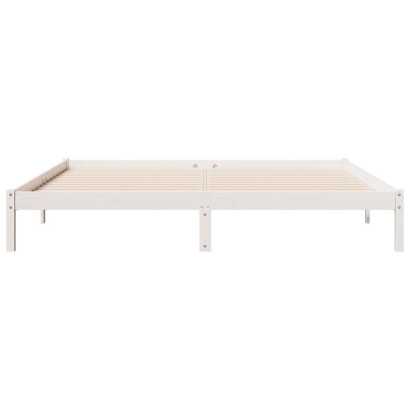 Casa si Gradina - Mobilier - Paturi si accesorii - Paturi - Cadru pat foarte lung fara saltea alb 200x220 cm lemn masiv pin - Infinity.ro