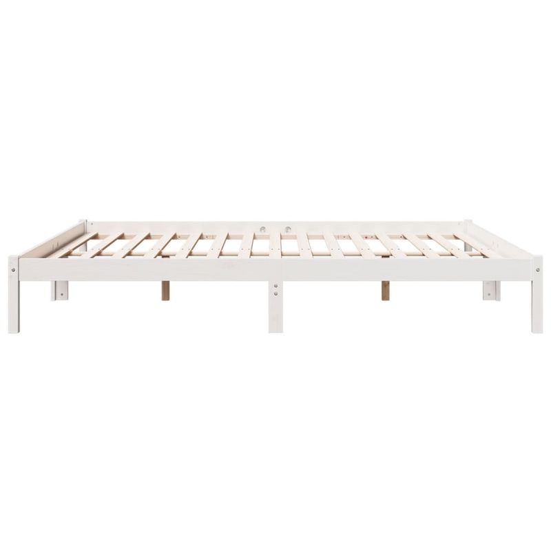 Casa si Gradina - Mobilier - Paturi si accesorii - Paturi - Cadru pat foarte lung fara saltea alb 200x220 cm lemn masiv pin - Infinity.ro