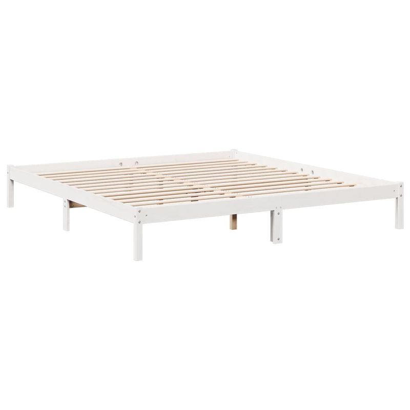 Casa si Gradina - Mobilier - Paturi si accesorii - Paturi - Cadru pat foarte lung fara saltea alb 200x220 cm lemn masiv pin - Infinity.ro