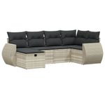 Casa si Gradina - Gradina si terasa - Mobilier exterior - Seturi mobila gradina - Set canapele de gradina cu perne, 6 piese gri deschis poliratan - Infinity.ro