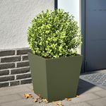 Casa si Gradina - Gradinarit si plante - Plante si ghivece - Ghivece si suporturi - Jardiniera de gradina, verde masliniu, 40x40x40 cm, otel - Infinity.ro
