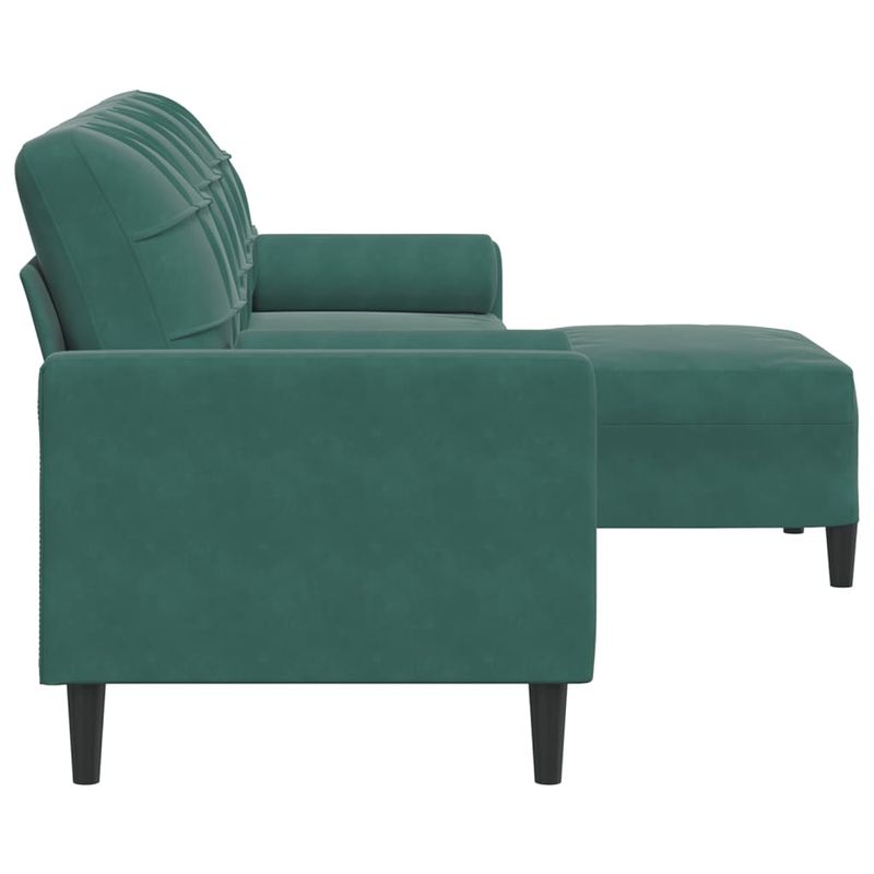 Casa si Gradina - Mobilier - Canapele si coltare - Canapele - Canapea cu 3 locuri si taburet, verde inchis, 210 cm, catifea - Infinity.ro