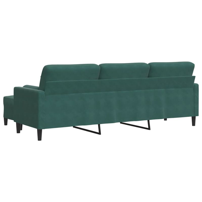 Casa si Gradina - Mobilier - Canapele si coltare - Canapele - Canapea cu 3 locuri si taburet, verde inchis, 210 cm, catifea - Infinity.ro