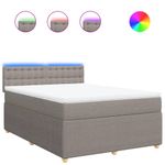 Casa si Gradina - Mobilier - Paturi si accesorii - Paturi - Pat box spring cu saltea, gri taupe, 160x200 cm material textil - Infinity.ro