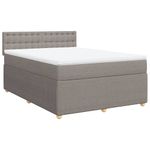 Casa si Gradina - Mobilier - Paturi si accesorii - Paturi - Pat box spring cu saltea, gri taupe, 160x200 cm material textil - Infinity.ro