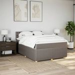 Casa si Gradina - Mobilier - Paturi si accesorii - Paturi - Pat box spring cu saltea, gri taupe, 160x200 cm material textil - Infinity.ro
