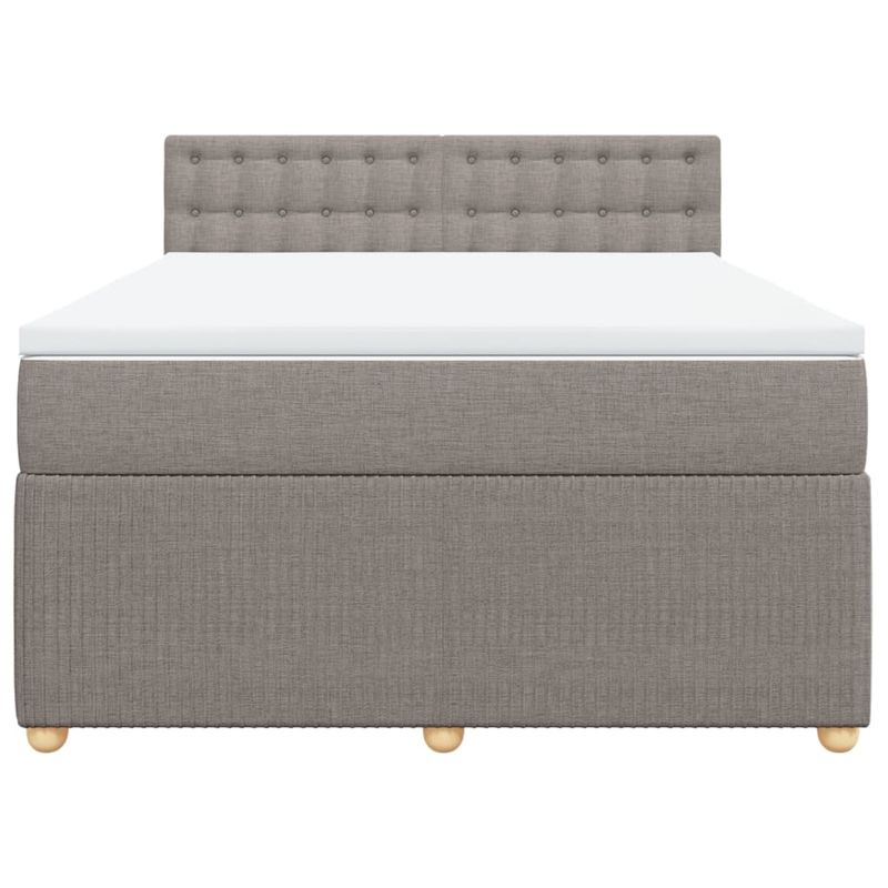 Casa si Gradina - Mobilier - Paturi si accesorii - Paturi - Pat box spring cu saltea, gri taupe, 160x200 cm material textil - Infinity.ro