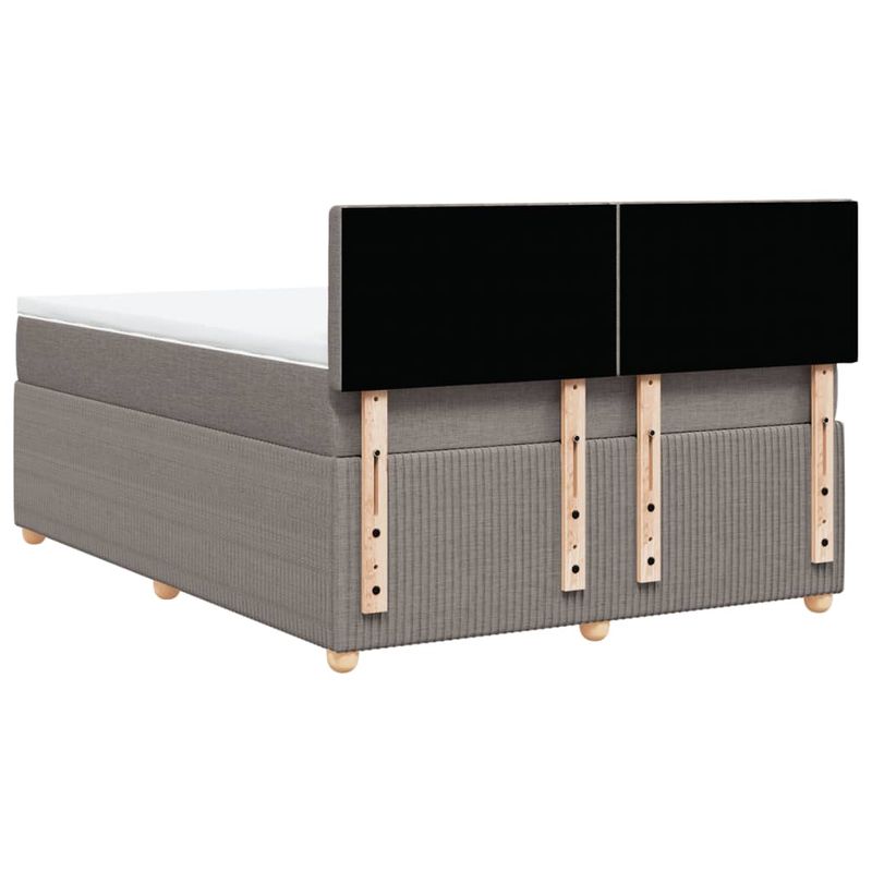 Casa si Gradina - Mobilier - Paturi si accesorii - Paturi - Pat box spring cu saltea, gri taupe, 160x200 cm material textil - Infinity.ro