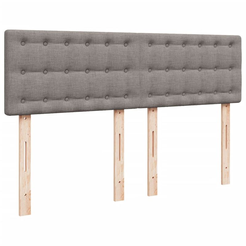 Casa si Gradina - Mobilier - Paturi si accesorii - Paturi - Pat box spring cu saltea, gri taupe, 160x200 cm material textil - Infinity.ro