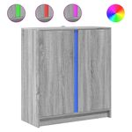 Casa si Gradina - Mobilier - Comode si corpuri - Comode - Dulap cu LED, gri sonoma, 77x34x85 cm, lemn prelucrat - Infinity.ro