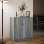 Casa si Gradina - Mobilier - Comode si corpuri - Comode - Dulap cu LED, gri sonoma, 77x34x85 cm, lemn prelucrat - Infinity.ro