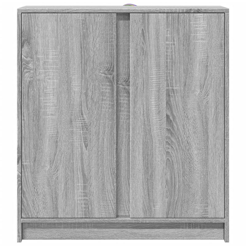 Casa si Gradina - Mobilier - Comode si corpuri - Comode - Dulap cu LED, gri sonoma, 77x34x85 cm, lemn prelucrat - Infinity.ro