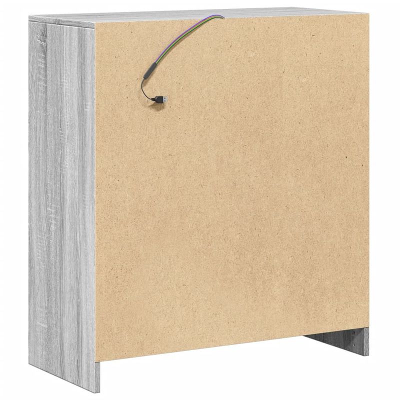 Casa si Gradina - Mobilier - Comode si corpuri - Comode - Dulap cu LED, gri sonoma, 77x34x85 cm, lemn prelucrat - Infinity.ro
