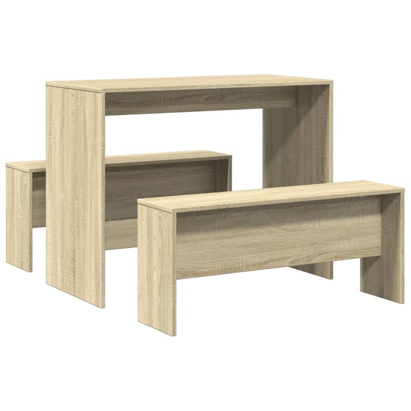 Casa si Gradina - Mobilier - Seturi de mobilier - Seturi mese si scaune - Set masa si banci bucatarie 3piese stejar sonoma lemn prelucrat - Infinity.ro