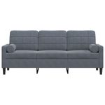 Casa si Gradina - Mobilier - Canapele si coltare - Canapele - Canapea cu 3 locuri cu pernute, gri inchis, 180 cm, catifea - Infinity.ro