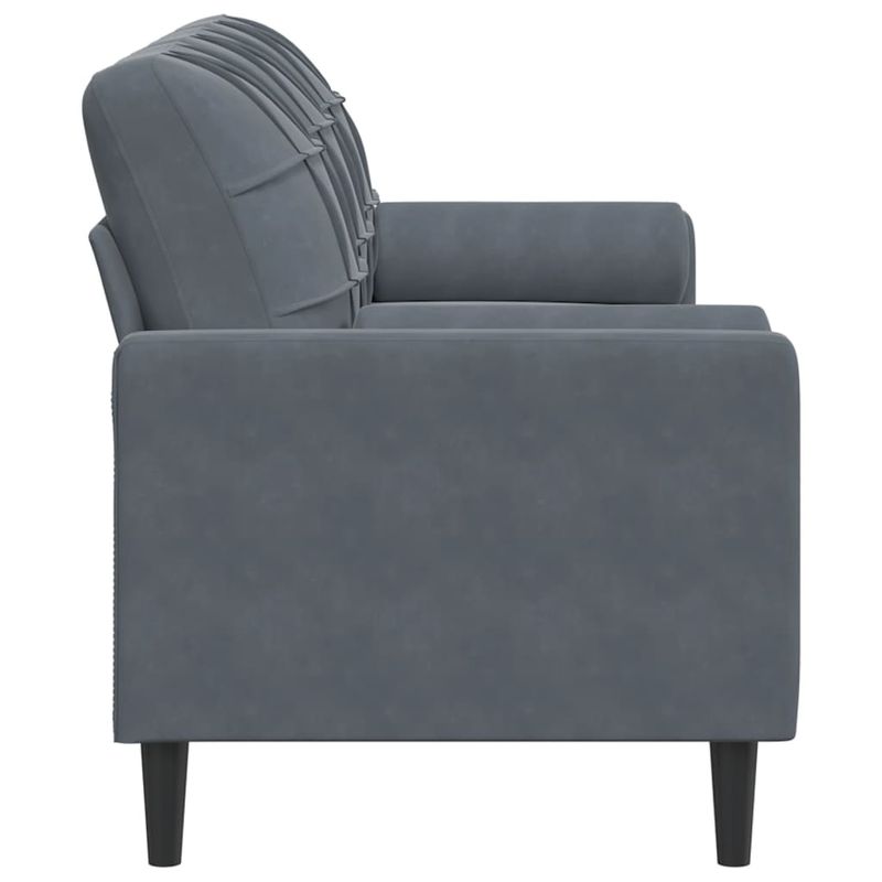 Casa si Gradina - Mobilier - Canapele si coltare - Canapele - Canapea cu 3 locuri cu pernute, gri inchis, 180 cm, catifea - Infinity.ro