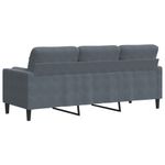 Casa si Gradina - Mobilier - Canapele si coltare - Canapele - Canapea cu 3 locuri cu pernute, gri inchis, 180 cm, catifea - Infinity.ro