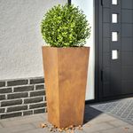 Casa si Gradina - Gradinarit si plante - Plante si ghivece - Ghivece si suporturi - Jardiniere gradina, 2 buc., 35x35x75 cm, otel corten - Infinity.ro