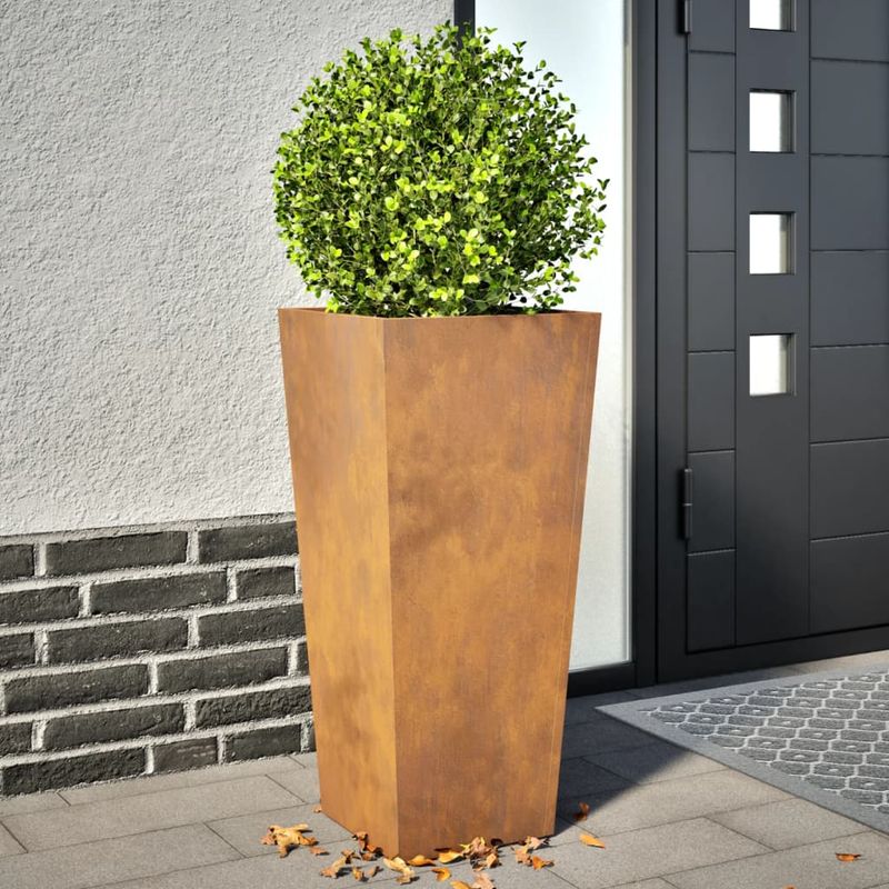 Casa si Gradina - Gradinarit si plante - Plante si ghivece - Ghivece si suporturi - Jardiniere gradina, 2 buc., 35x35x75 cm, otel corten - Infinity.ro