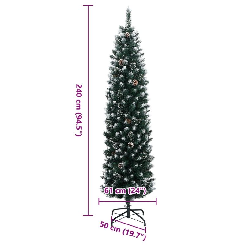 Casa si Gradina - Decoratiuni - Decoratiuni de sezon - Brad Craciun artificial subtire cu 300 LED-uri, 240 cm - Infinity.ro