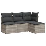 Casa si Gradina - Gradina si terasa - Mobilier exterior - Seturi mobila gradina - Set canapea de gradina cu perne, 4 piese, gri deschis poliratan - Infinity.ro