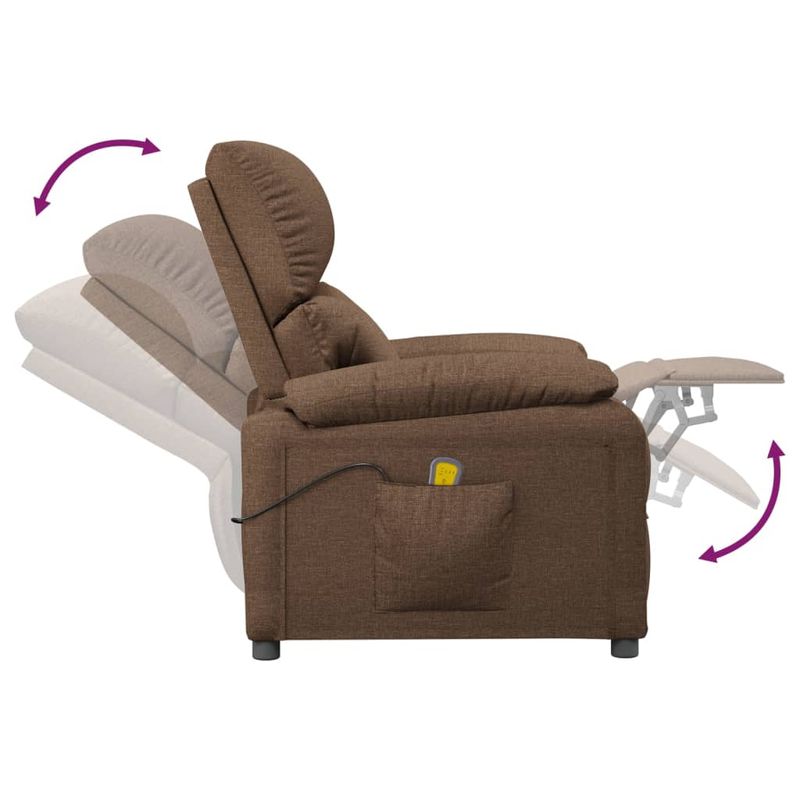 Ingrijire personala si Cosmetice - Sanatate si wellness - Articole wellness - Fotolii de masaj - Fotoliu de masaj, maro, material textil - Infinity.ro