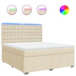 Casa si Gradina - Mobilier - Paturi si accesorii - Paturi - Pat continental cu saltea, crem, 180x200 cm, textil - Infinity.ro
