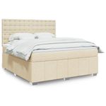 Casa si Gradina - Mobilier - Paturi si accesorii - Paturi - Pat continental cu saltea, crem, 180x200 cm, textil - Infinity.ro
