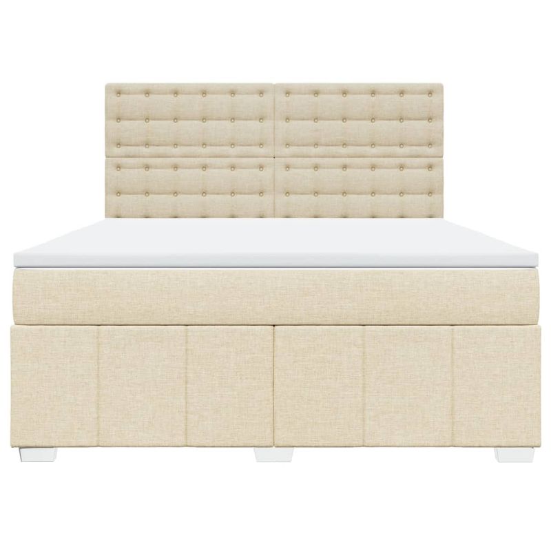 Casa si Gradina - Mobilier - Paturi si accesorii - Paturi - Pat continental cu saltea, crem, 180x200 cm, textil - Infinity.ro