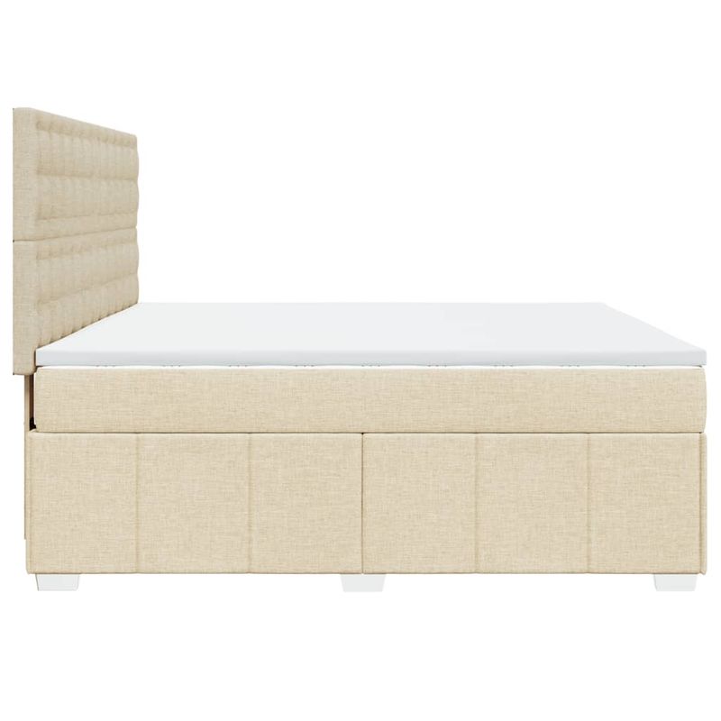 Casa si Gradina - Mobilier - Paturi si accesorii - Paturi - Pat continental cu saltea, crem, 180x200 cm, textil - Infinity.ro