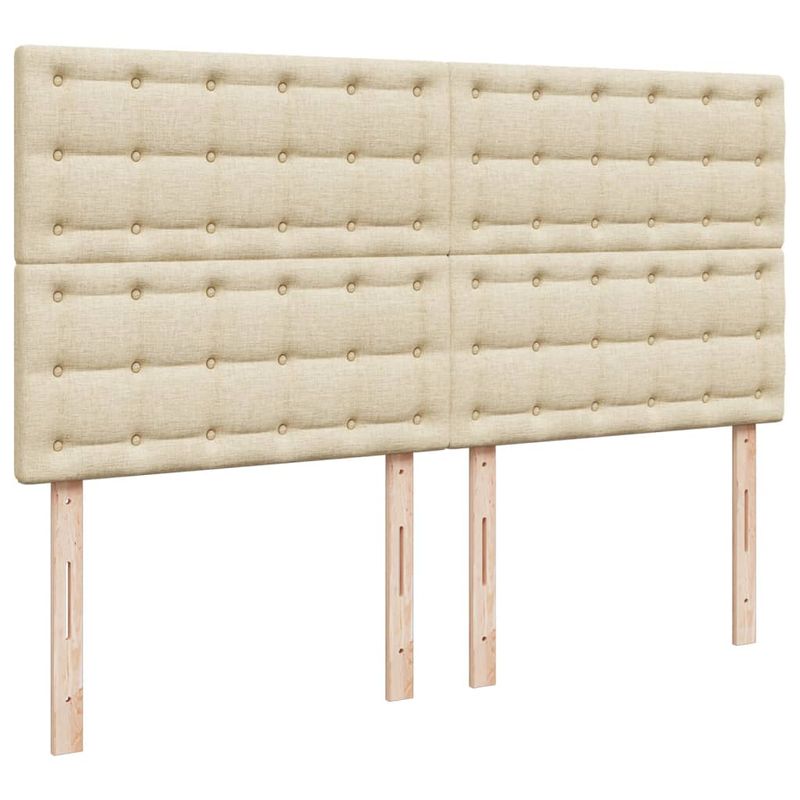 Casa si Gradina - Mobilier - Paturi si accesorii - Paturi - Pat continental cu saltea, crem, 180x200 cm, textil - Infinity.ro